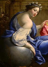 Simon Vouet Low resolution detail of the muse Urania from The Muses Urania and Calliope